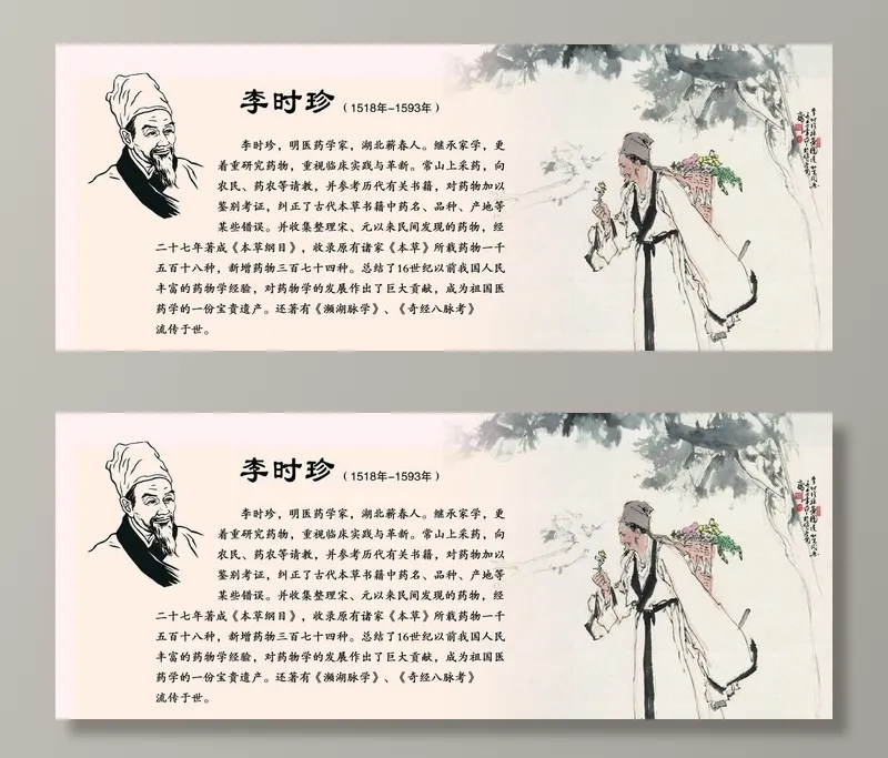 李时珍 宣传海报图片(5669x2413)psd模版下载