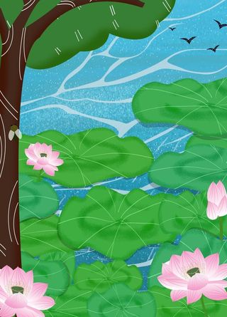 卡通海洋沙滩天空海岛背景图片