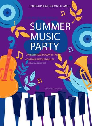 蓝紫色音乐会海报音乐器材乐器图片