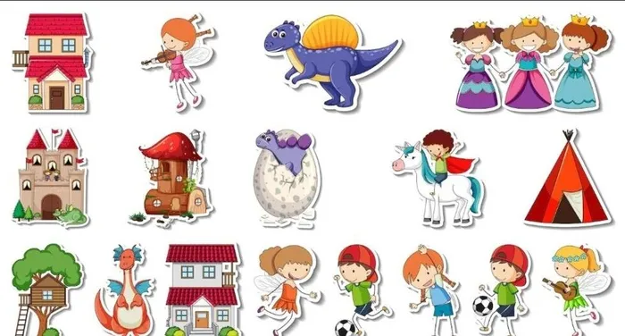 贴纸集幻想童话卡通人物图片