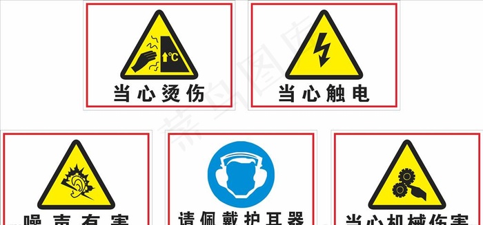 中石化标识牌  当心烫伤图片cdr矢量模版下载