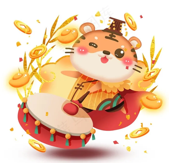 虎年卡通图片psd模版下载