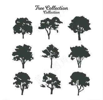 树剪影图片