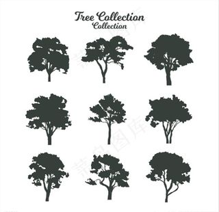 树剪影图片