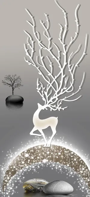 麋鹿金山装饰画图片