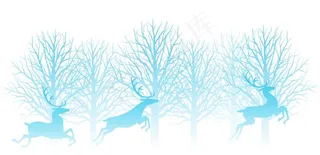 树林奔跑鹿图片