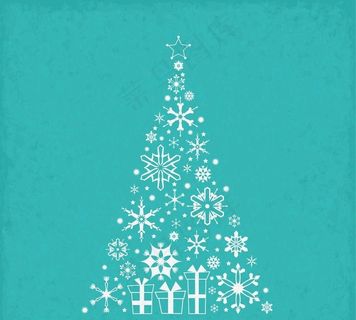 复古圣诞树雪花图片