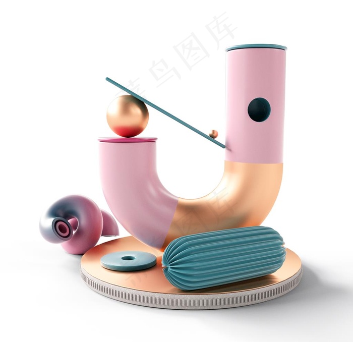 电商场景字母几何体图片