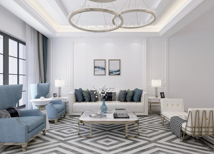 现代新中式效果图 PSD分层室图片