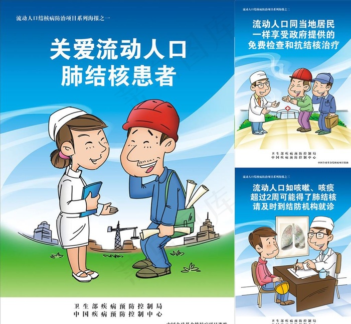 流动人口结核病海报图片