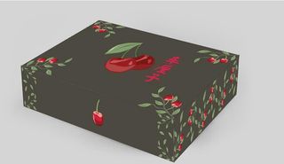 手绘车厘子包装盒图片