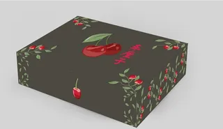 手绘车厘子包装盒图片