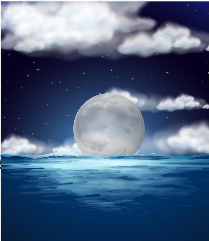卡通夜晚月亮图片