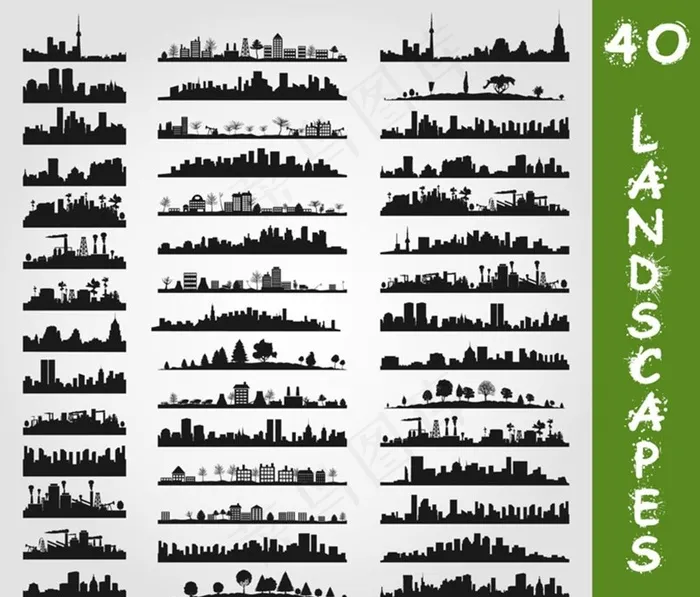 剪影图片ai矢量模版下载