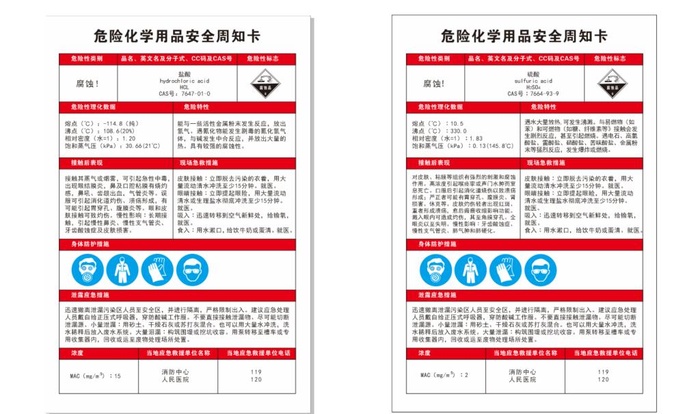 化学用品安全周知卡图片cdr矢量模版下载