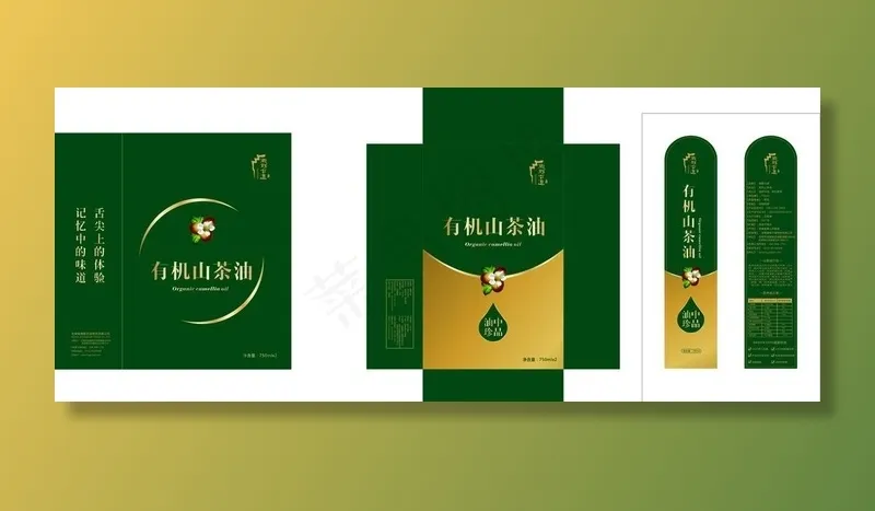 有机山茶油包装盒图片cdr矢量模版下载
