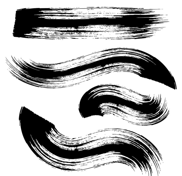 毛笔笔触图片ai矢量模版下载
