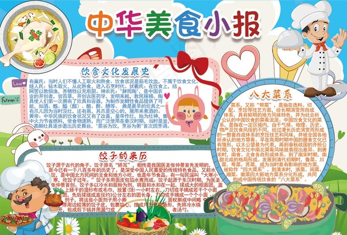 美食小报图片psd模版下载