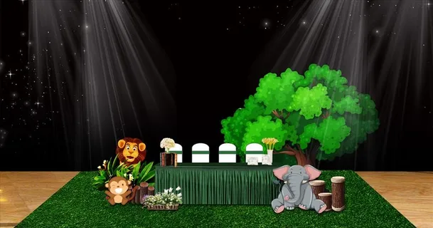 动物园主题宝宝宴签到区图片