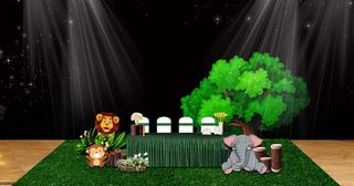 动物园主题宝宝宴签到区图片