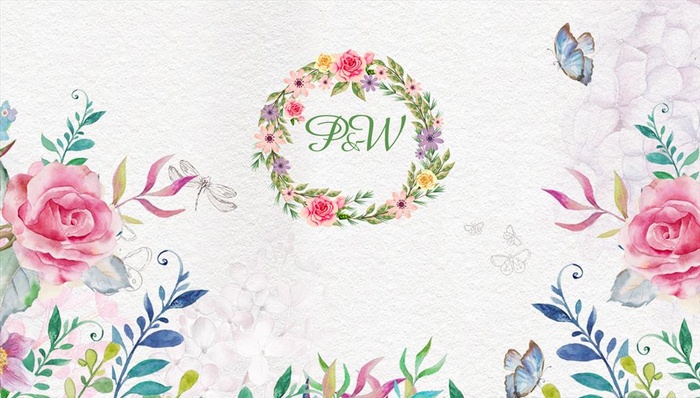 手绘水彩婚礼 植物婚礼 森系婚图片