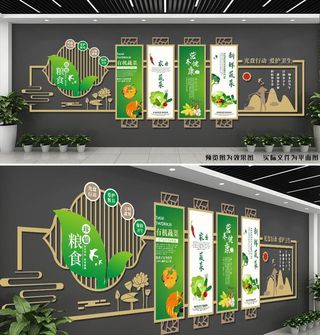 清新食堂文化墙图片