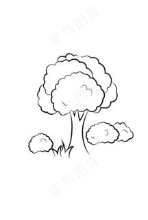 大树线描图片