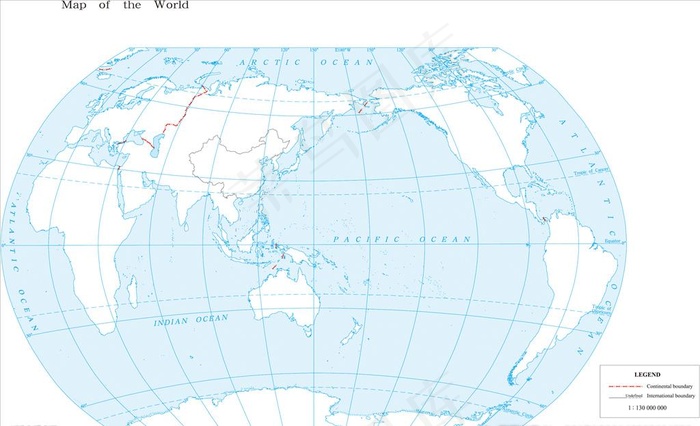 1:1.3亿英语版世界地图图片eps,ai矢量模版下载