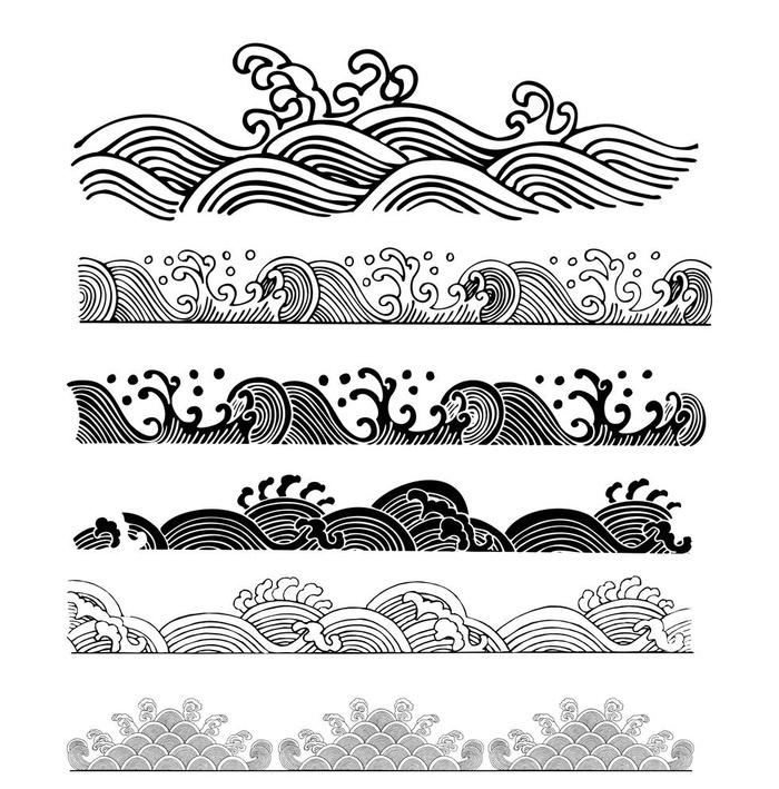 浪花（矢量图）图片