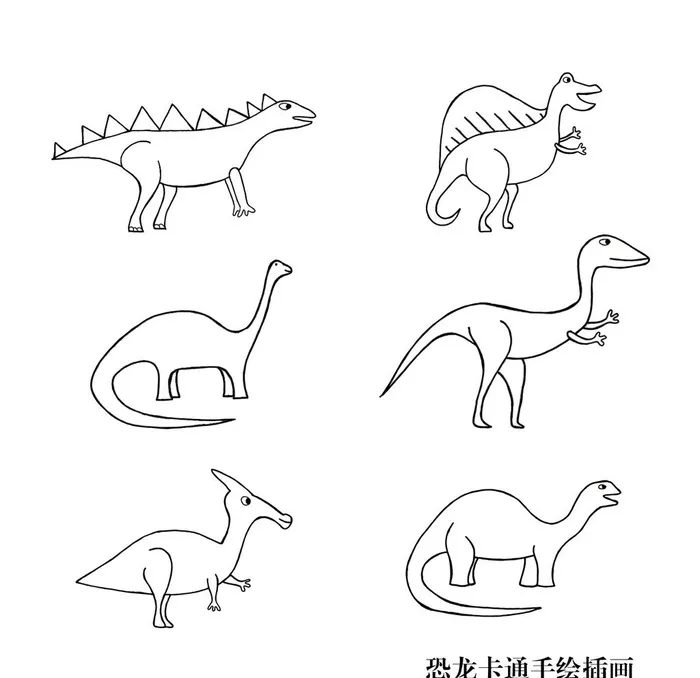 线条恐龙图图片(2000x2000)psd模版下载