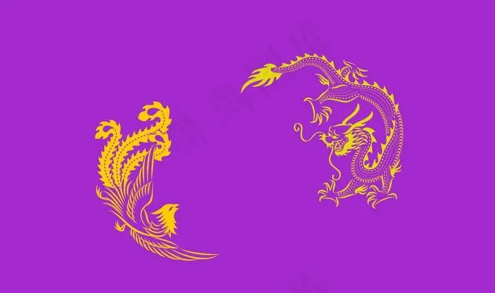 传统文化元素矢量图 龙凤图片cdr矢量模版下载