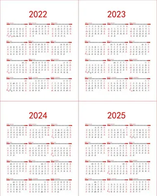 2022-2025年年历日历图片
