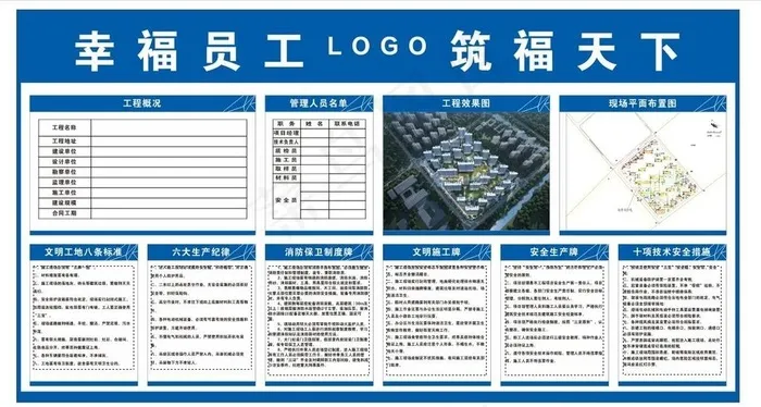 工地八图二牌图片cdr矢量模版下载
