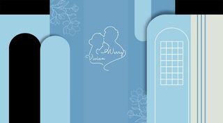 蓝色婚礼背景图片