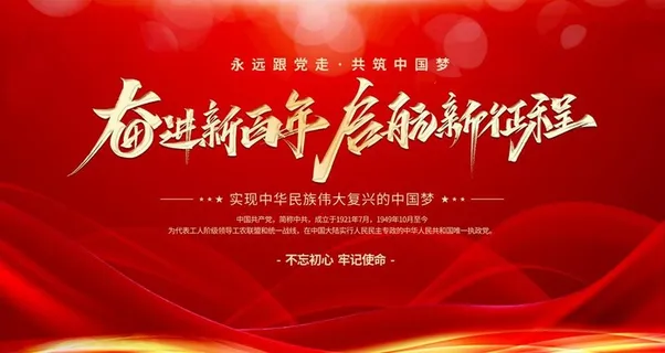 建党百年不忘初心中国梦党建展板图片