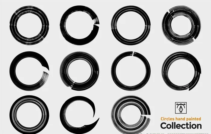 水墨圈图片ai矢量模版下载