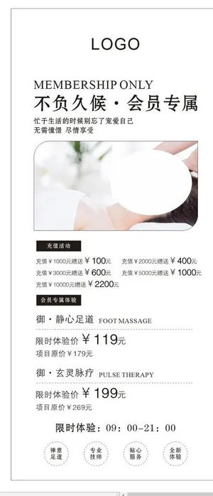 足浴SPA展架画面图片