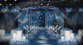 蓝色婚礼效果图图片