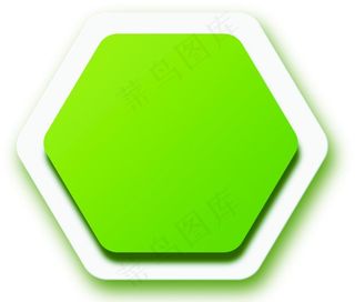 绿色形状 六边形  立体形状图片