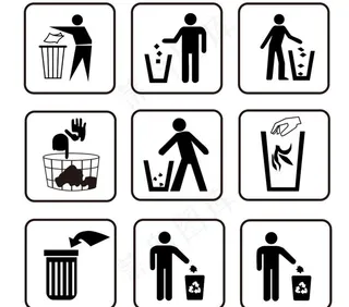 垃圾桶标志图片