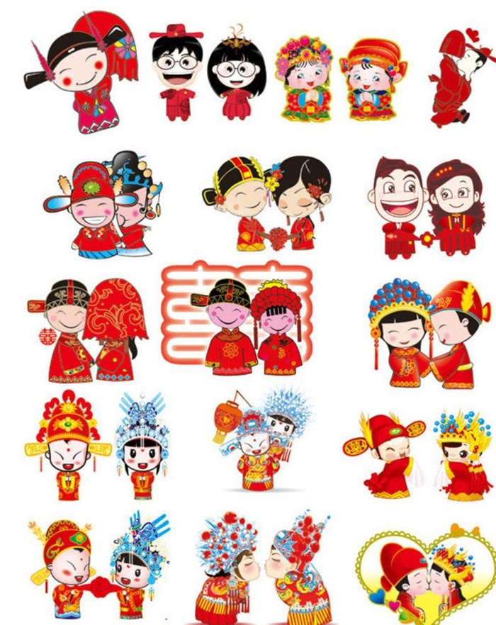 结婚公仔 请柬 喜结良缘 娃娃图片