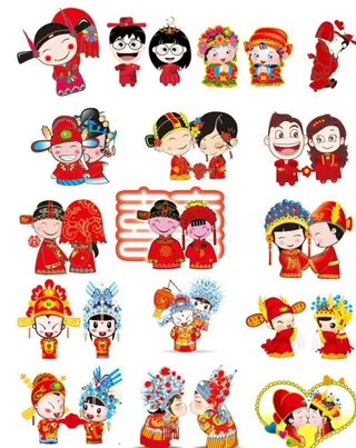 结婚公仔 请柬 喜结良缘 娃娃图片