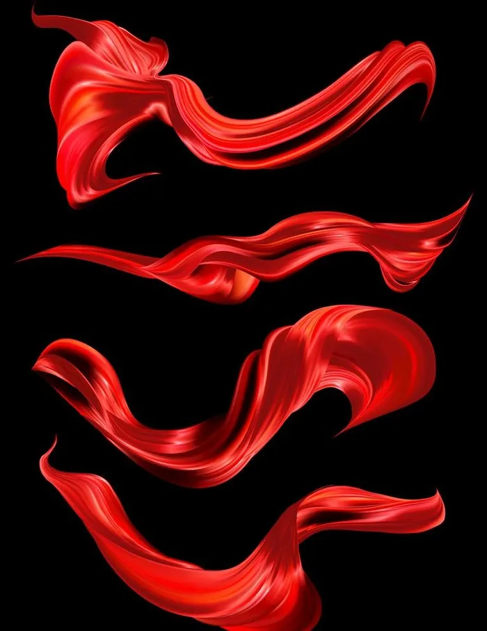红色飘带图片(3072x4107)psd模版下载