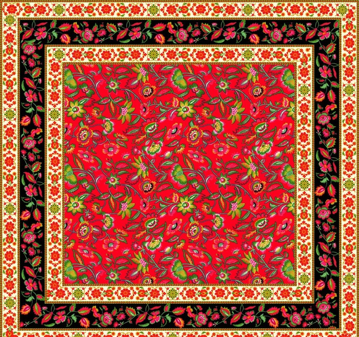 分层 数码印花 时尚花型 方巾图片