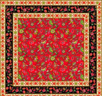 分层 数码印花 时尚花型 方巾图片