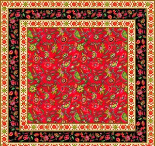 分层 数码印花 时尚花型 方巾图片