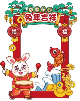 新年拍照框  图片