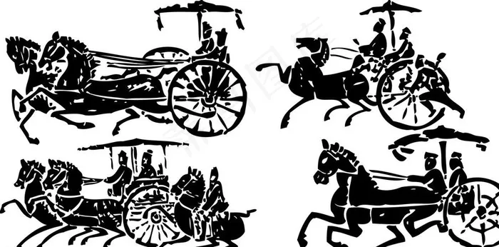 古代战车图片ai矢量模版下载