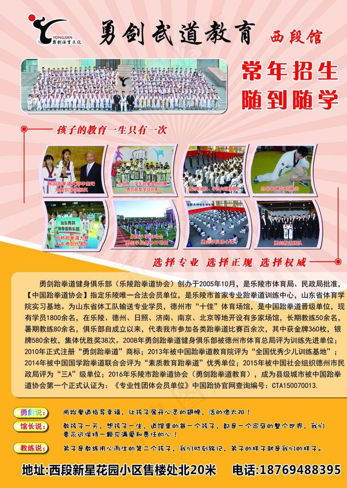 跆拳道彩页图片(2551X3437(DPI:300))psd模版下载