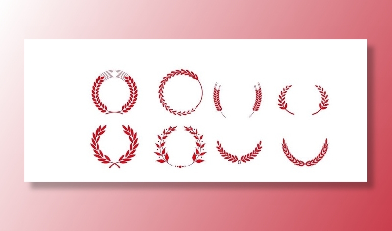 矢量麦穗徽标橄榄叶标图片